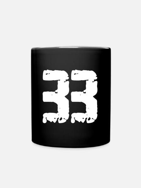 33 Zahl Vintage - Tasse einfarbig - Schwarz