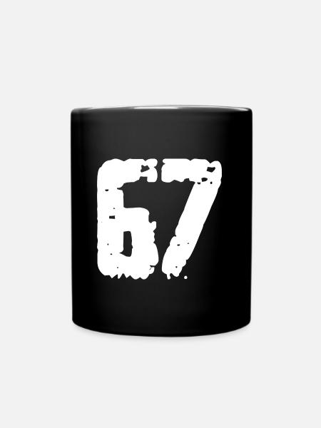 67 Zahl Vintage - Tasse einfarbig - Schwarz