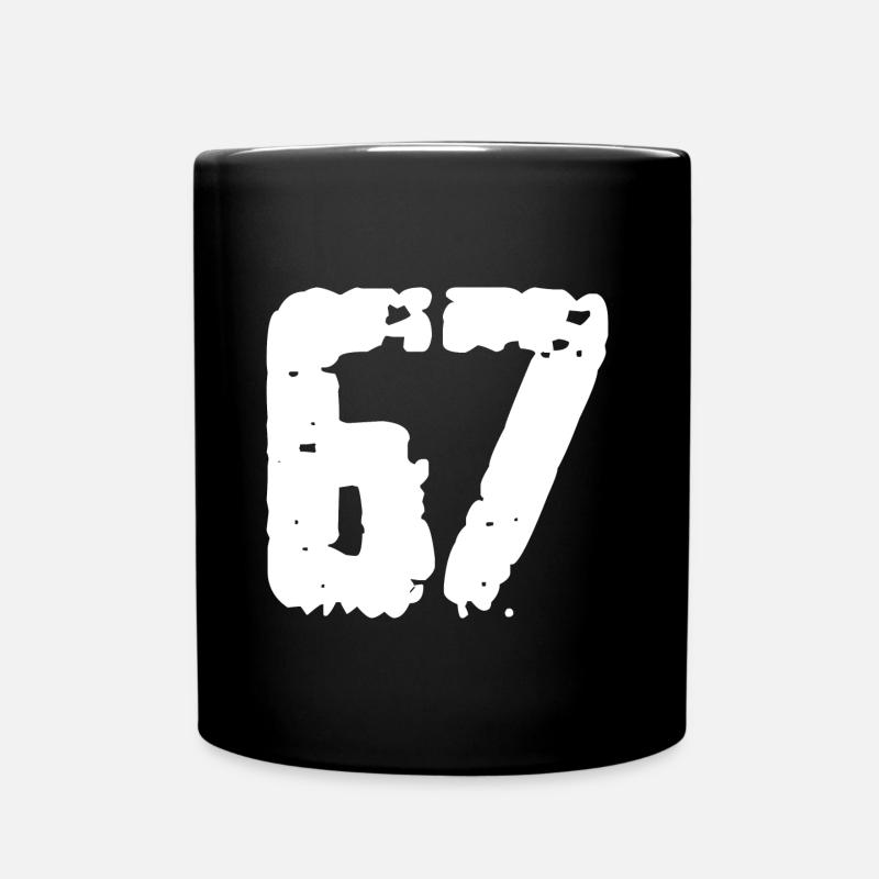 67 Zahl Vintage - Tasse einfarbig - Schwarz