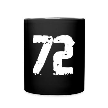 72 Zahl Vintage - Tasse einfarbig - Schwarz - Vorne