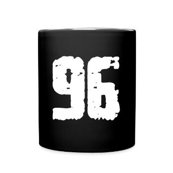 96 Zahl Vintage - Tasse einfarbig - Schwarz - Vorne