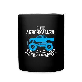 Führerschein 2025 Fahrerlaubnis bestanden Prüfung - Tasse einfarbig - Schwarz - Vorne