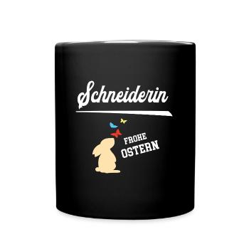 Schneiderin Ostern Schneiderei Oster Outfit - Tasse einfarbig - Schwarz - Vorne
