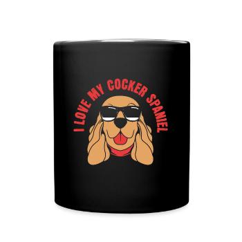 Cocker Spaniel Dad - Tasse einfarbig - Schwarz - Vorne