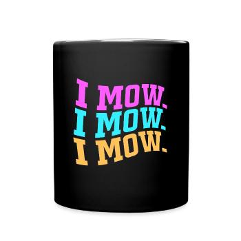 Rasen (Wiese) Rasenmäher - Tasse einfarbig - Schwarz - Vorne