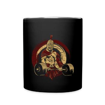 Trainings shirt für Kraftsportler und Gewichtheber - Tasse einfarbig - Schwarz - Vorne