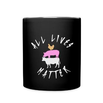 Vegan vegetarian shirt motif gift - Full Colour Mug - black - Front