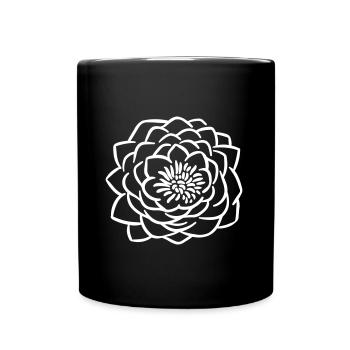 Lotusblume 4 - Tasse einfarbig - Schwarz - Vorne