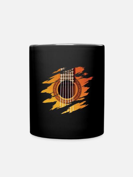 Klassische Gitarre Kunst - Tasse einfarbig - Schwarz