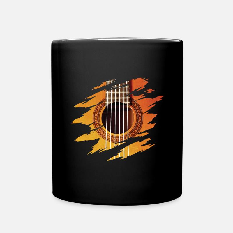 Klassische Gitarre Kunst - Tasse einfarbig - Schwarz