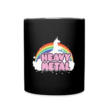 Heavy Metal Einhorn Musik Ella Lopez Geschenk - Tasse einfarbig - Schwarz - Vorne