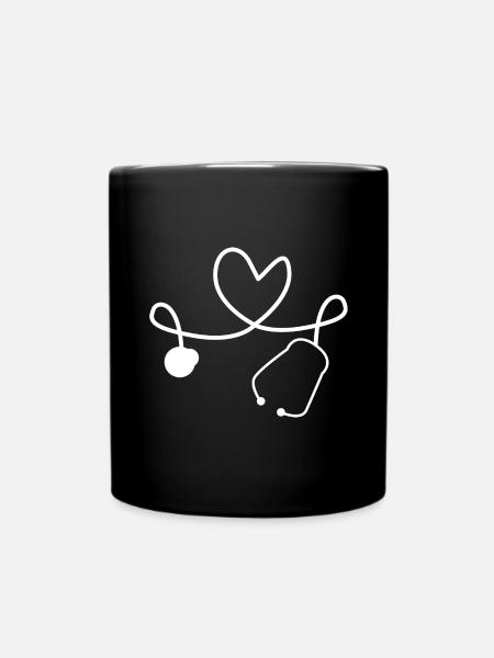 Pflege Krankenschwester - Tasse einfarbig - Schwarz