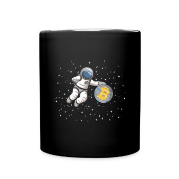Astronaut Bitcoin - Full Colour Mug - black - Front