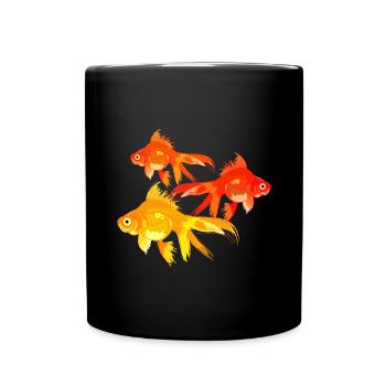 Colorful goldfish garden pond - Full Colour Mug - black - Front