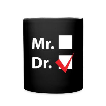 DR Titel Doktor - Tasse einfarbig - Schwarz - Vorne