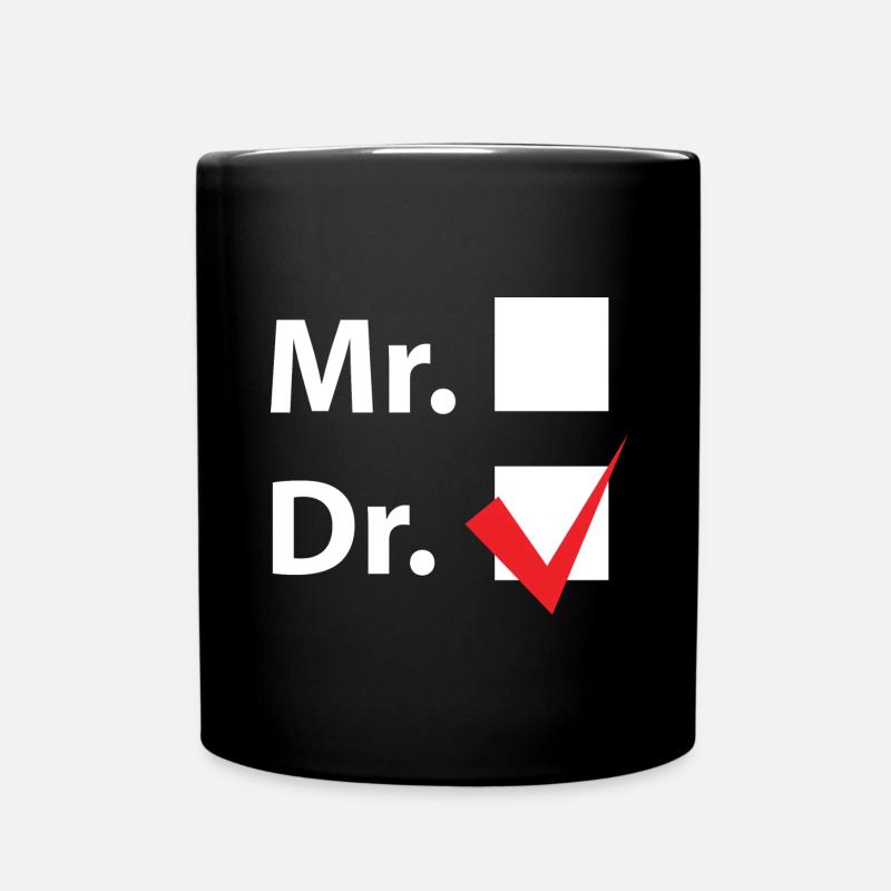 DR Titel Doktor - Tasse einfarbig - Schwarz