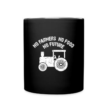Pas d'avenir sans agriculteurs | Non, pas d'avenir - Mug uni - noir - Devant