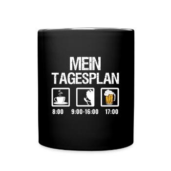 Kletterer Tagesplan Klettern - Tasse einfarbig - Schwarz - Vorne