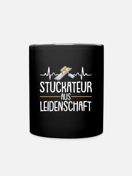 Stuckateur Leidenschaft Gipser Herzschlag - Tasse einfarbig - Schwarz