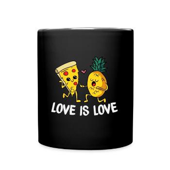 Love Is Love Cute Pineapple Pizza LGBTQ Pride - Tasse einfarbig - Schwarz - Vorne