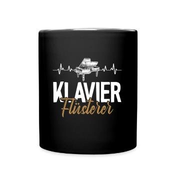 Klavier Flüsterer Herzschlag Piano Pianist - Tasse einfarbig - Schwarz - Vorne