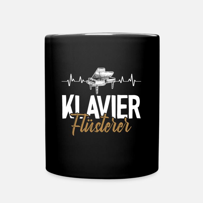 Klavier Flüsterer Herzschlag Piano Pianist - Tasse einfarbig - Schwarz