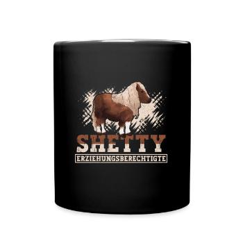 Shetty Spruch Shetland Pony reiten - Tasse einfarbig - Schwarz - Vorne