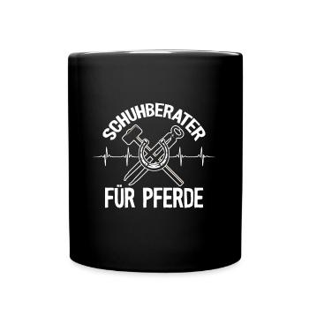 Hufschmied Herzschlag Hufeisen Schmied - Tasse einfarbig - Schwarz - Vorne
