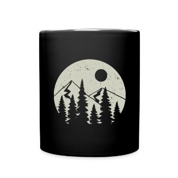 Wald in der Nacht - Wandern - Otdoor - Natur - Tasse einfarbig - Schwarz - Vorne