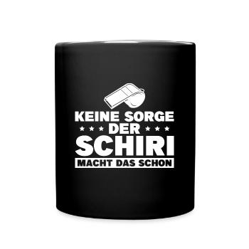 Schiri Sport Fußball Schiedsrichter Geschenk - Tasse einfarbig - Schwarz - Vorne