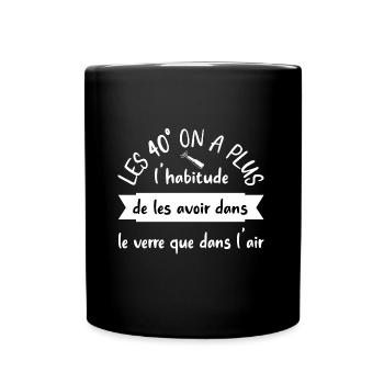 les 40° t-shirt apéro humour homme - Mug uni - noir - Devant