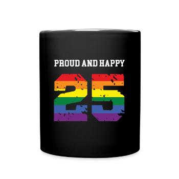 LGBT 25. Geburtstag 25 years Geburtstagsgeschenk - Tasse einfarbig - Schwarz - Vorne