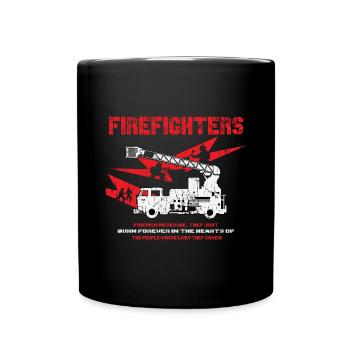 Pompiers Feuwerwehrmann Éteindre l’incendie - Mug uni - noir - Devant