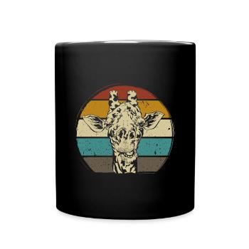 Girafe rétro vintag Zoo Africa Safari - Mug uni - noir - Devant