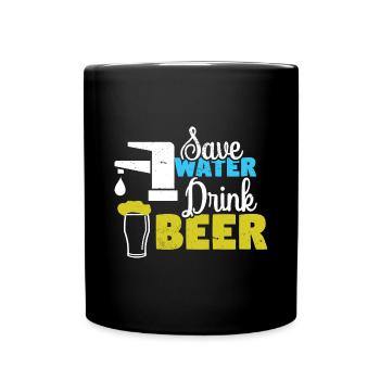 Bier Alkohol Party Trinkspiel Saufen - Tasse einfarbig - Schwarz - Vorne