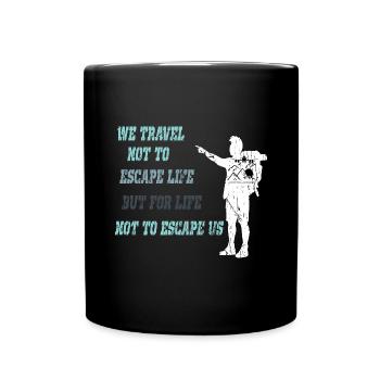 Wandern Wanderung Berg Spazieren Wanderschuhe - Tasse einfarbig - Schwarz - Vorne