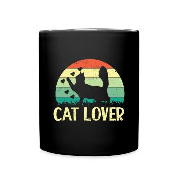 Cat Cats Cat Lover Pet - Full Colour Mug - black - Front