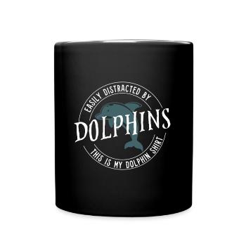 Mignon dauphins Animaux marins Animaux sauvages - Mug uni - noir - Devant