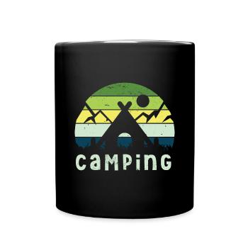 Camping Camper Tentes Wohmbobil Caravane - Mug uni - noir - Devant