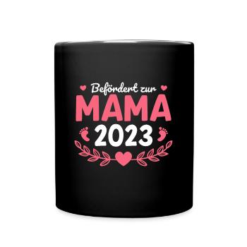 Werdende Mama Geschenk für Schwangere 2023 - Tasse einfarbig - Schwarz - Vorne