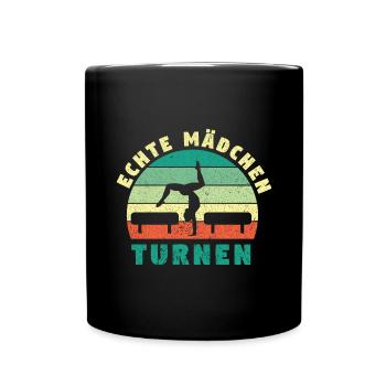 Gymnastik Turnen Barren Trampolin Ringe Turner - Tasse einfarbig - Schwarz - Vorne