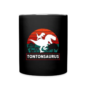 Mon Tontonsaurus Qui Déchire Cadeau Oncle - Mug uni - noir - Devant
