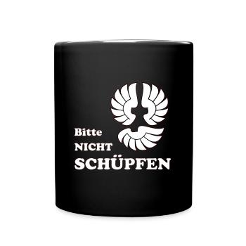 Bitte nicht Schüpfen - Tasse einfarbig - Schwarz - Vorne