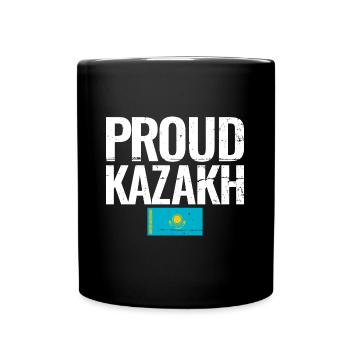 Proud Kazakh Kasachstan Kasachische Flagge Kasache - Tasse einfarbig - Schwarz - Vorne