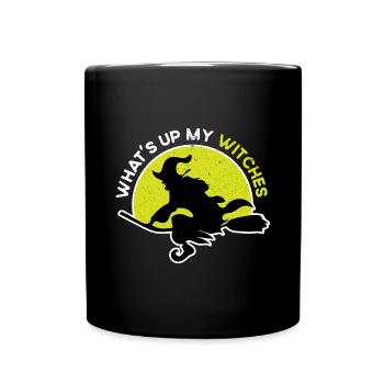 Halloween balai équitation balai sorcière - Mug uni - noir - Devant