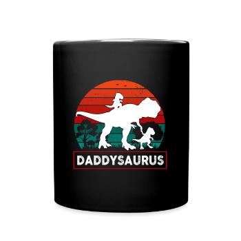 Daddy Daddysaurus with Kids. - Mug uni - noir - Devant