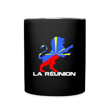 La Réunion Lion Puissance et Courage - Mug uni - noir - Devant
