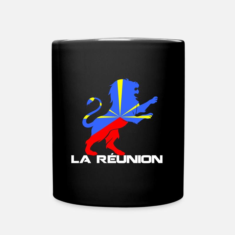 La Réunion Lion Puissance et Courage - Mug uni - noir