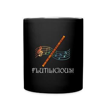 Flutilicious, flûtiste ironique, musicien de - Mug uni - noir - Devant