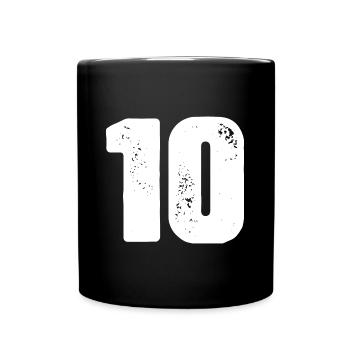 Maillot 10 numéro - Mug uni - noir - Devant